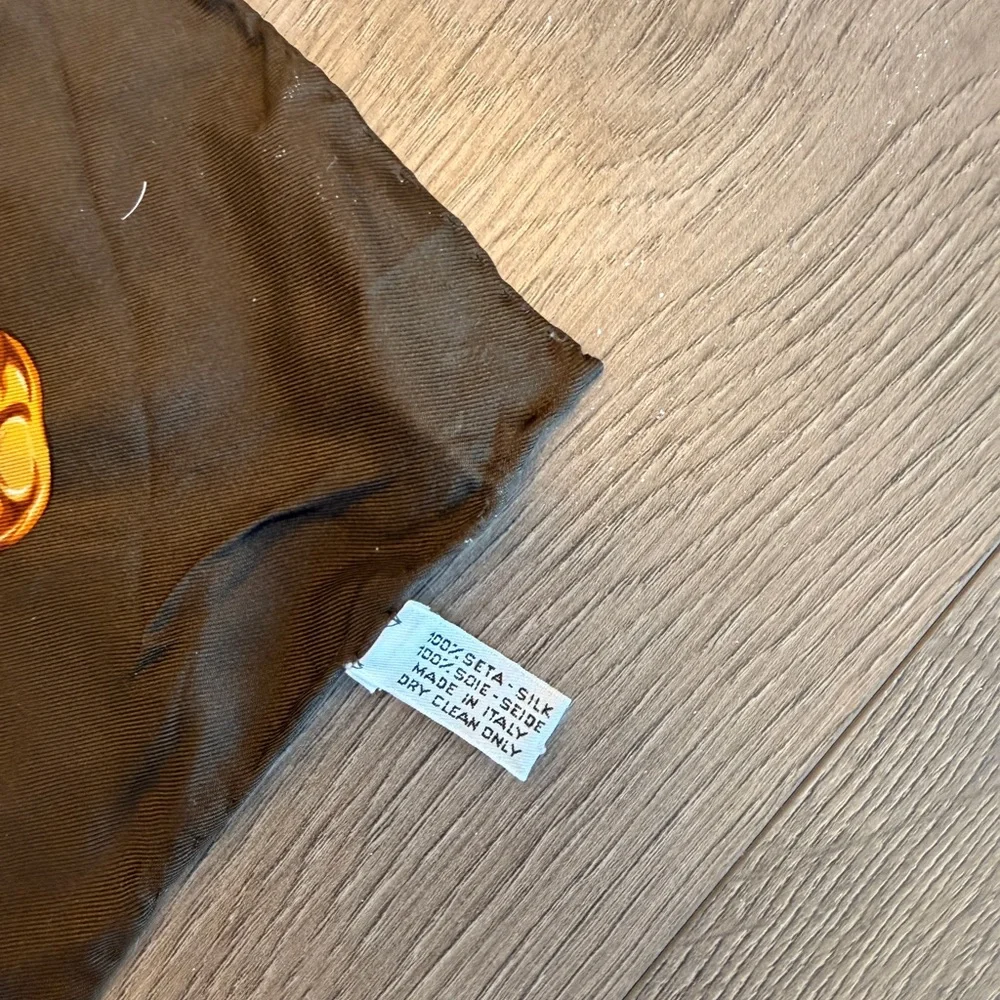 CHANEL Silk Scarf with Gold and Black Design - Picture 2 of 4